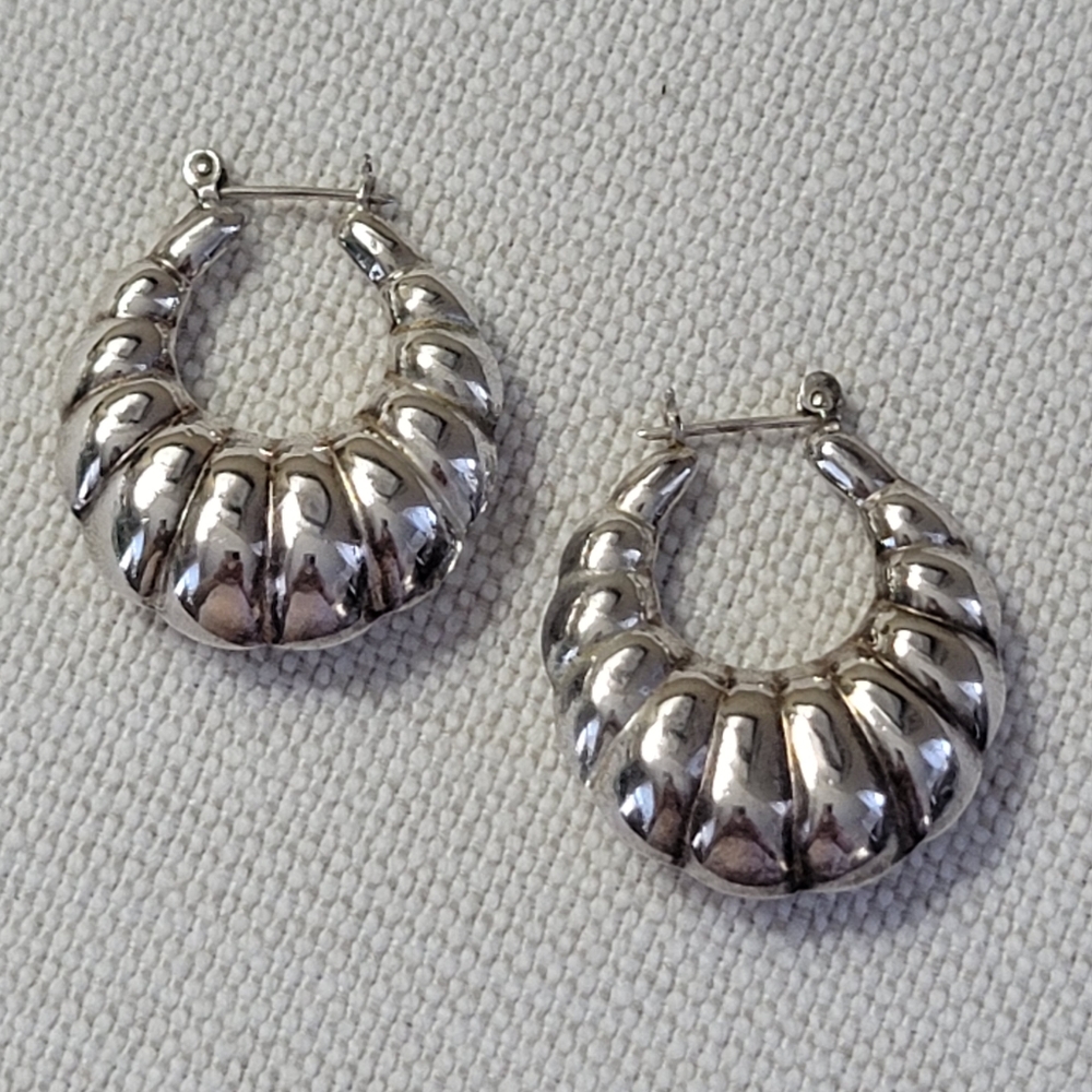 Vintage sterling silver hoops